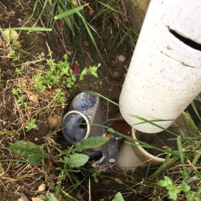 Leader pipe not connected to underground drain