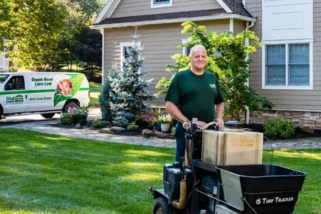 fertilizing a lawn